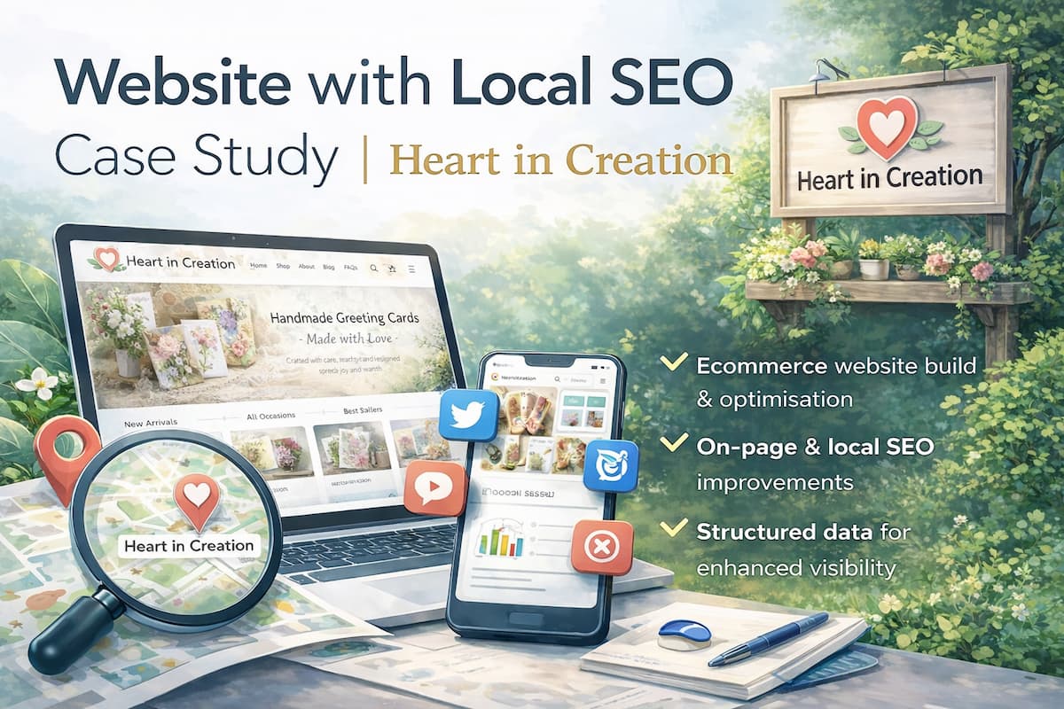 Website with Local SEO Case Study showing on-page and local SEO optimisation for a small business in Bollington, UK.